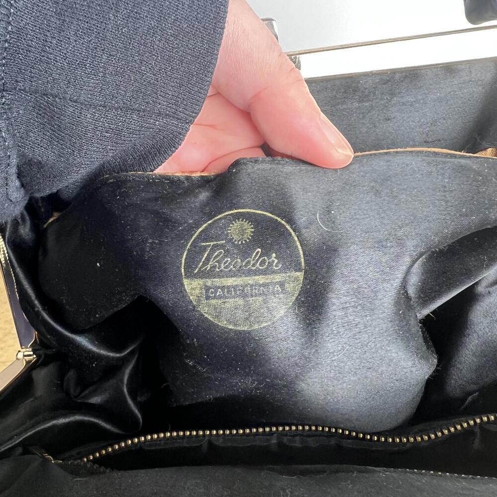 Vintage Navy Patent Leather Top Handle Bag - Picture 7 of 8